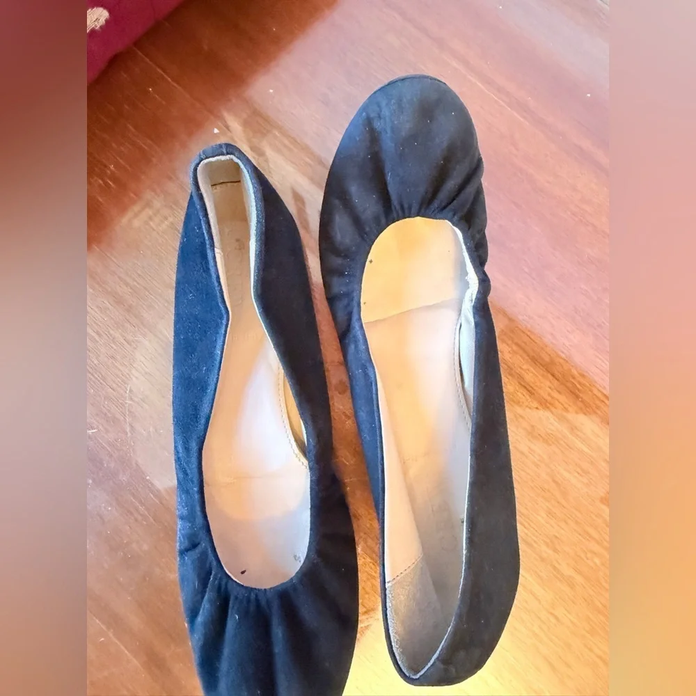 J. Crew Black Suede Ballet Flats